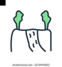 waterfall icon color style vector