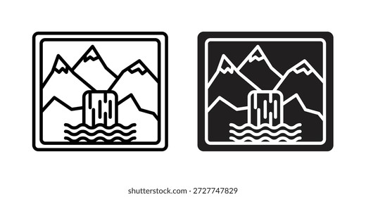 Wasserfall Icon Konzept. Pixel perfekte lineare ui Symbol.