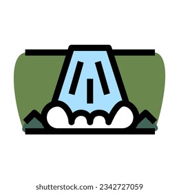 The waterfall icon depicts a cascading flow of water, capturing the dynamic and mesmerizing beauty of a natural waterfall, symbolizing power, serenity, and the wonders of the natural world.
