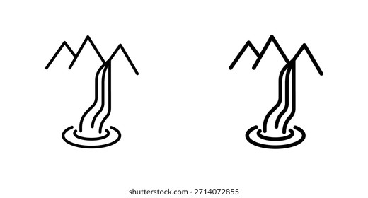 Colección de diseño de icono de cascada. Signo y Vector para diseños de interfaz de usuario