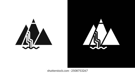 waterfall icon Flat fill set collection
