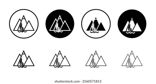 Waterfall icon Flat outline fill set collection