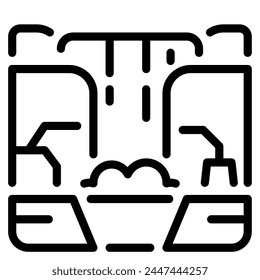 Waterfall Icon Illustration, for web, app, infographic, etc