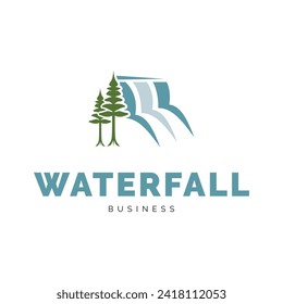 Plantilla de diseño de logotipo de icono de cascada