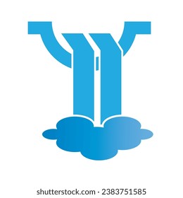 waterfall icon logo vector design template