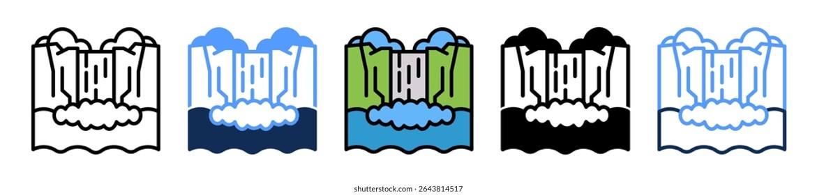 Ilustração de vetor múltiplo de ícone de cascata