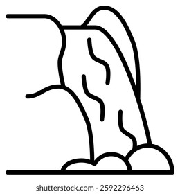 waterfall icon with outline style. Suitable for website design, logo, app and UI. Based on the size of the icon in general, so it can be reduced.