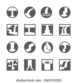 Waterfall icon set