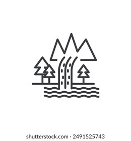 Waterfall icon symbol design collection