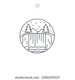 Waterfall icon symbol vector illustration isolated on white background