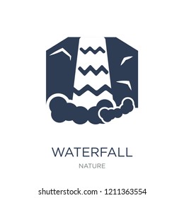 Waterfall icon. Trendy flat vector Waterfall icon on white background from nature collection, vector illustration can be use for web and mobile, eps10