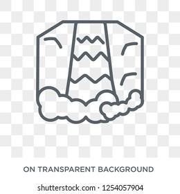 Waterfall icon. Trendy flat vector Waterfall icon on transparent background from nature collection. High quality filled Waterfall symbol use for web and mobile