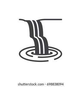 Waterfall icon vector, filled flat sign, solid pictogram isolated on white. Symbol, logo illustration. Pixel perfect vector graphics