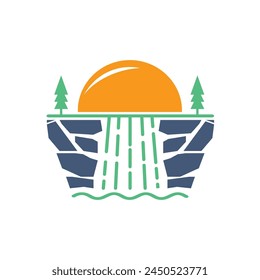 waterfall icon vector illustration concept design template web