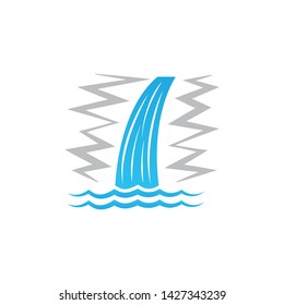 Waterfall icon vector isolated on white background