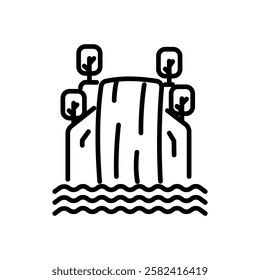 waterfall icon vector, line style icon
