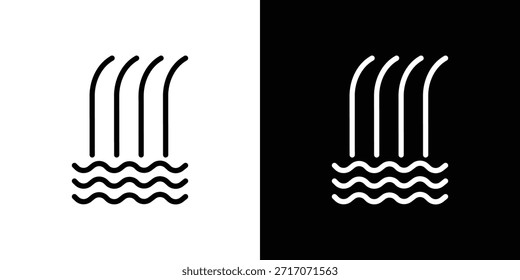 ícone cachoeira vetor logotipo contorno. símbolos de linha fina
