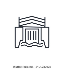 waterfall icon. vector.Editable stroke.linear style sign for use web design,logo.Symbol illustration.
