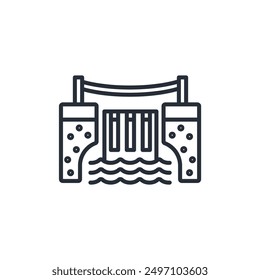 Waterfall icon. vector.Editable stroke.linear style sign for use web design,logo.Symbol illustration.