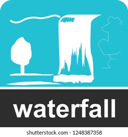 Waterfall icon for web and print EPS 10 