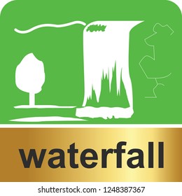 Waterfall icon for web and print EPS 10 
