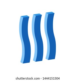 Waterfall icon.Isometric and 3D view.
