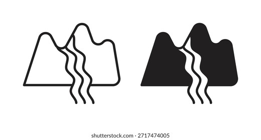 Iconos de cascada. Píxel perfecto. Icono de contorno de Vector. Concepto de logotipo plano.