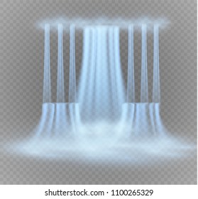 Waterfall, isolated on transparent background.vector illustration. A stream of water.