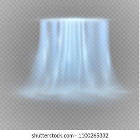 Waterfall, isolated on transparent background.vector illustration. A stream of water.