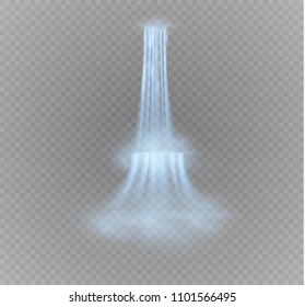 Waterfall, isolated on transparent background.vector illustration. A stream of water.