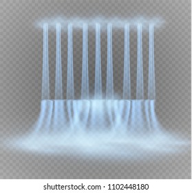 Waterfall, isolated on transparent background.vector illustration. A stream of water.