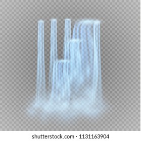 Waterfall, isolated on transparent background.vector illustration. A stream of water