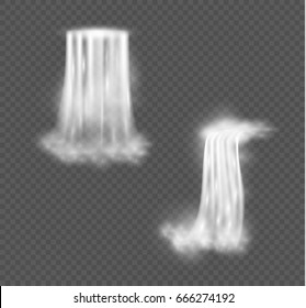 
Waterfall, isolated on transparent background.vector illustration. A stream of water