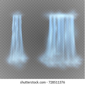 Waterfall, Isolated On Transparent Background.vector Illustration. A Stream Of Water