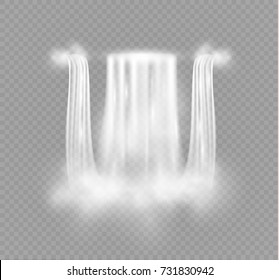 Waterfall, isolated on transparent background.vector illustration. A stream of water