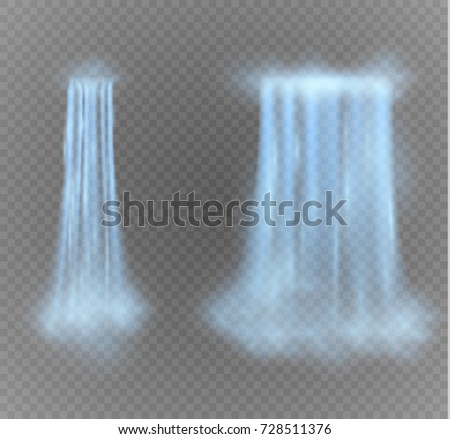 Waterfall, isolated on transparent background.vector illustration. A stream of water