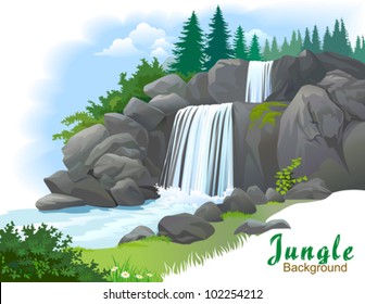   Waterfall in a jungle