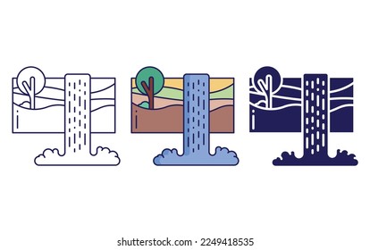 Ilustración vectorial de icono de cascada