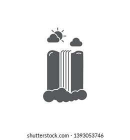 waterfall landscape vector icon concept, isolated on white background