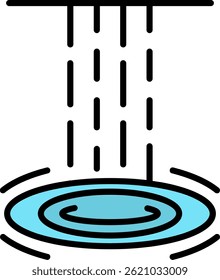 Waterfall Line Filled Vector Icon Design