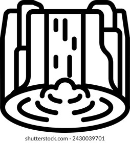waterfall line icon illustration vector