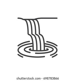 Waterfall line icon, outline vector sign, linear style pictogram isolated on white. Symbol, logo illustration. Editable stroke. Pixel perfect vector graphics