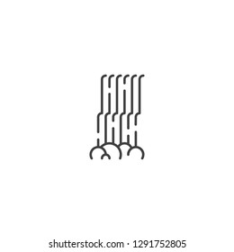Waterfall line icon vector