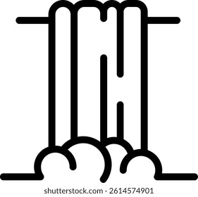 Waterfall Line Vector Icon Design