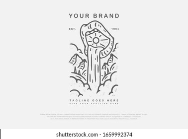 Waterfall lip vector design with premium line style, this design can be printed on shirts, jackets, paper, and for other merchandise