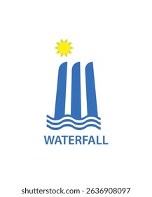 Waterfall logo design vector illustration