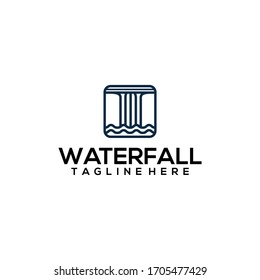 Waterfall Logo Design Vector Template Stock Vector (Royalty Free ...