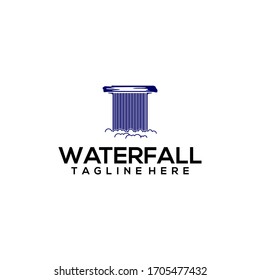 Waterfall Logo Design Vector Template