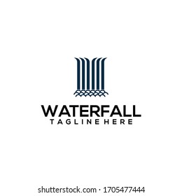 Waterfall Logo Design Vector Template