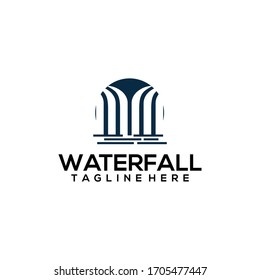 Waterfall Logo Design Vector Template